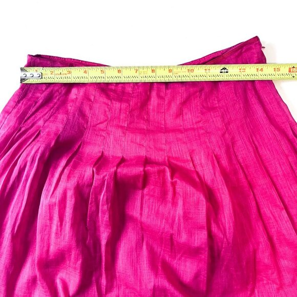J.Crew Hot Pink Fushia Pleated Crepe Skirt, Size 4 - Picture 8 of 10